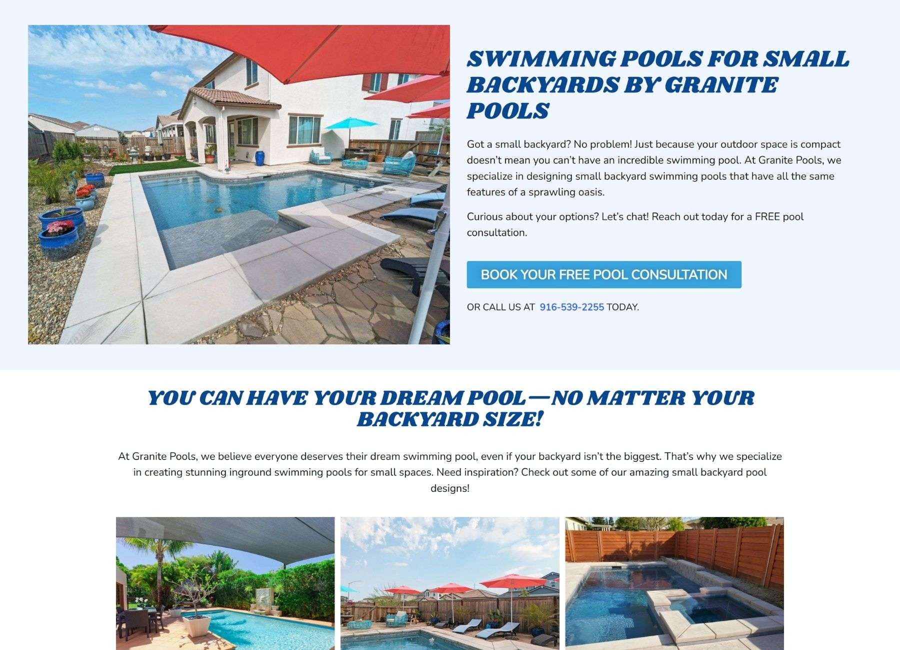 SEO Case Study with Swimming Pool Builder